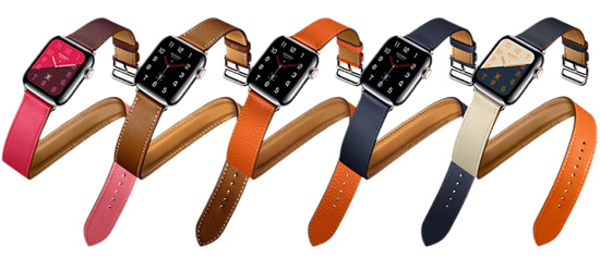Apple Watch Hermes Series 4 (GPS + Cellular) 44mm Stainless Steel Case with Fauve Barenia Leather Single Tour