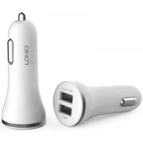 Автомобильное зарядное устройство LDNIO DL-C23 Car charger 2USB 3.4A + MicroUsb cable White