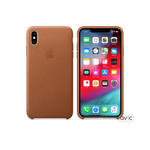 Чехол для Apple iPhone XS Max Leather Case Saddle Brown Copy