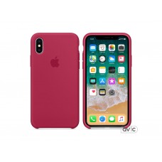 Чехол для Apple iPhone X Silicone Case Rose Red Copy