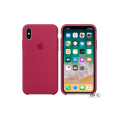 Чехол для Apple iPhone X Silicone Case Rose Red Copy