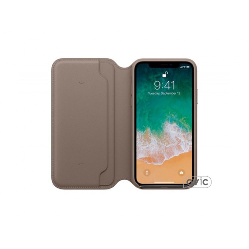 Чехол для Apple iPhone X Leather Folio Taupe (MQRY2)