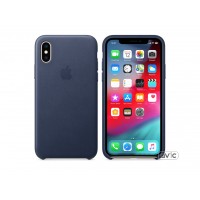 Чехол для Apple iPhone XS Leather Case Midnight Blue Copy