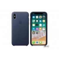 Чехол для Apple iPhone X Leather Case Midnight Blue (MQTC2) Чехол для Apple iPhone X Leather Case Midnight Blue (MQTC2)