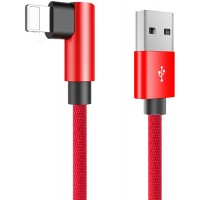 Кабель Rock L-shape Lightning Metal Charge & Sync round Cablee 1,2M Red Кабель Rock L-shape Lightning Metal Charge & Sync round Cablee 1,2M Red