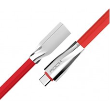 Кабель Rock Salmon type C 3A Charge & Sync flat cable 1 m Red