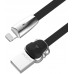 Кабель Rock Dog Lightning Charge & Sync flat cable 1.2M Black