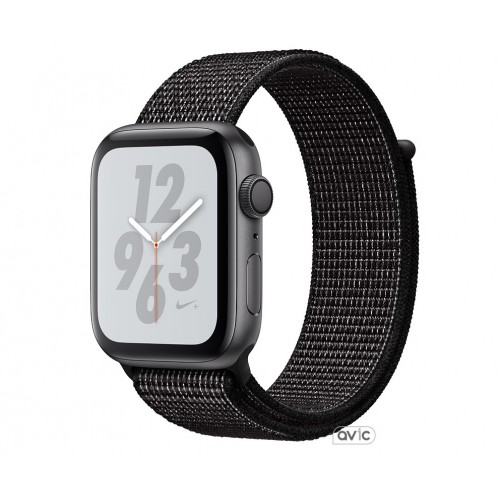 Apple Watch Nike+ Series 4 (GPS + Cellular) 44mm Space Gray Aluminum Case with Black Nike Sport Loop (MTXD2)