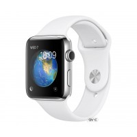 Apple Watch Series 2 38mm Stainless Steel Case with White Sport Band (MNP42)