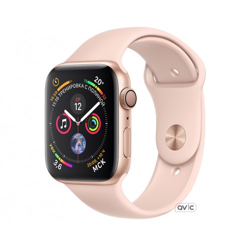 Apple Watch Series 4 (GPS) 44mm Gold Aluminum Case with Pink Sand Sport Band (MU6F2)