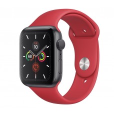 Apple Watch Series 5 (GPS) 44mm Space Gray Aluminum Case with Sport Band Red