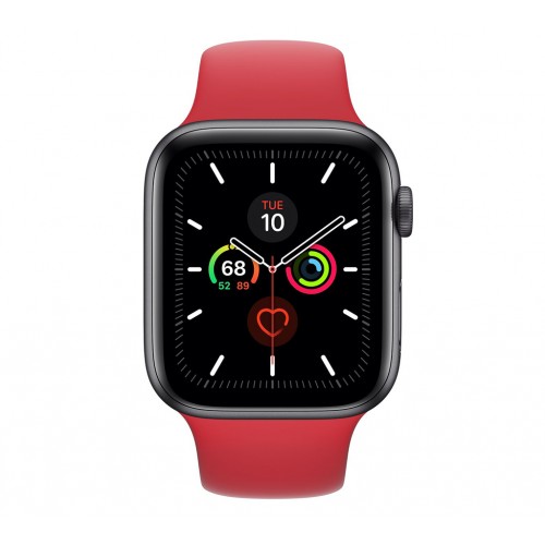 Apple Watch Series 5 (GPS) 44mm Space Gray Aluminum Case with Sport Band Red