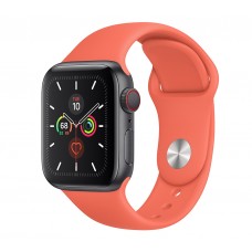 Apple Watch Series 5 (GPS+CELLULAR) 44mm Space Gray Aluminum Case with Sport Band Clementine