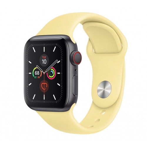Apple Watch Series 5 (GPS+CELLULAR) 44mm Space Gray Aluminum Case with Sport Band Lemon Cream