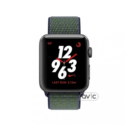 Apple Watch Series 3 Nike+ (GPS + LTE) 42mm Space Gray Aluminum with Mig Fog Sport Loop (MQLH2)