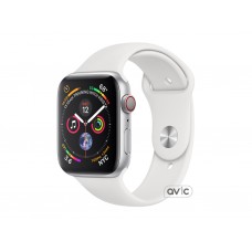 Apple Watch Series 4 GPS + LTE 44mm Aluminum Case w. White Sport B. (MTUU2)
