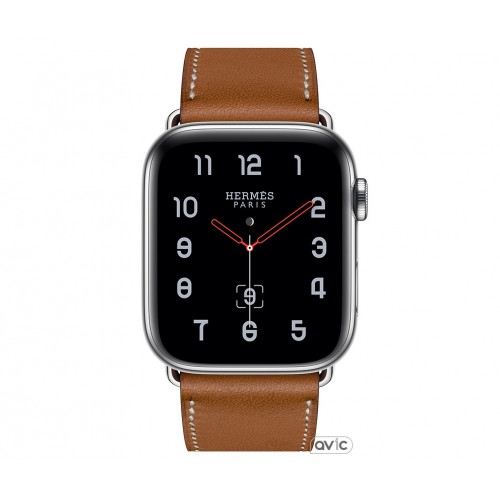 Apple Watch Hermes Series 4 (GPS + Cellular) 44mm Stainless Steel Case with Fauve Barenia Leather Single Tour (MU6V2)