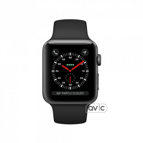 Apple Watch Series 3 (GPS+LTE) 42mm Space Gray Aluminum Case with Black Sport Band (MR302)