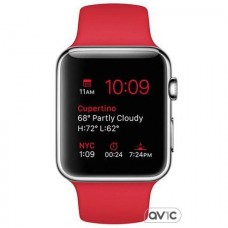 Apple Watch 42mm Stainless Steel Case with Red Sport Band (MLLE2)