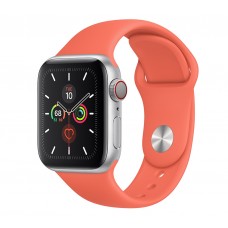 Apple Watch Series 5 (GPS+CELLULAR) 40mm Silver Aluminum Case with Sport Band Clementine