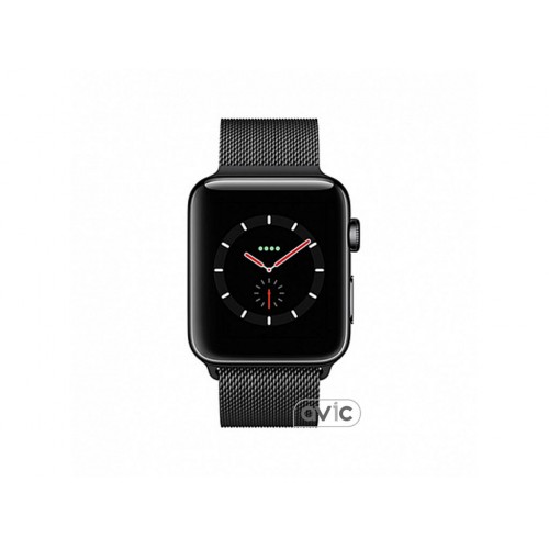 Apple Watch Series 3 + LTE 38mm Space Black Steel Case w. Black Milanese L. (MR1Н2)