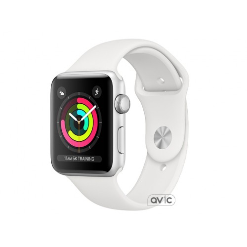 Apple Watch Series 3 GPS 38mm Silver Aluminum w. White Sport band (MTEY2)