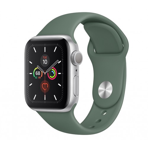 Apple Watch Series 5 (GPS) 40mm Silver Aluminum Case with Sport Band Pine Green