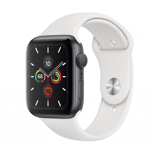 Apple Watch Series 5 (GPS) 40mm Space Gray Aluminum Case with Sport Band White