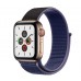 Apple Watch Series 5 (GPS+CELLULAR) 44mm Gold Stainless Steel Case with Sport Loop Midnight Blue