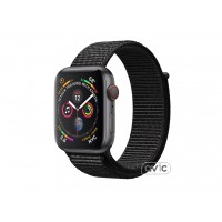Apple Watch GPS + Cellular 40mm Space Gray Aluminum Case with Black Sport Band Loop (MTVF2)