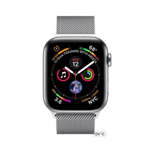 Apple Watch Series 4 (GPS+Cellular) 44mm Stainless Steel Case with Milanese Loop (MTV42, MTX12)