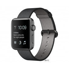 Apple Watch Series 2 42mm Space Gray Aluminum Case with Black Woven Nylon Band (MP072)