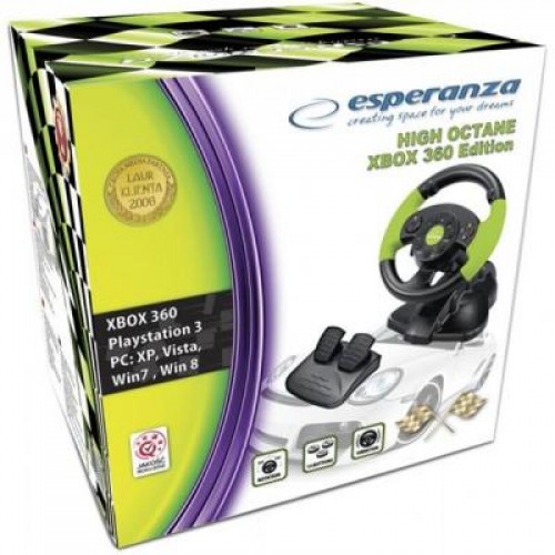 Руль Esperanza PC/PS3/XBOX 360 Black-Green (EG104)