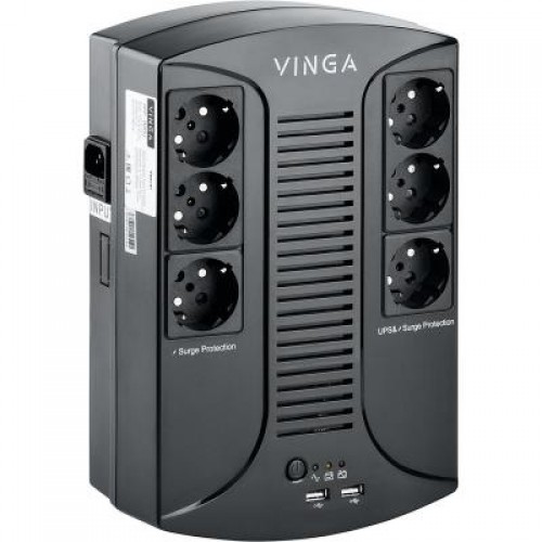 ИБП Vinga 800VA-PU, 2USB*5V /1A (VPP-800U)