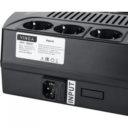 ИБП Vinga 800VA-PU, 2USB*5V /1A (VPP-800U)