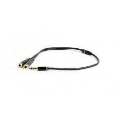 Аудио-кабель Cablexpert (CCA-415M-0.1M), 3.5мм - 2х3.5мм, 0.1 м, черный