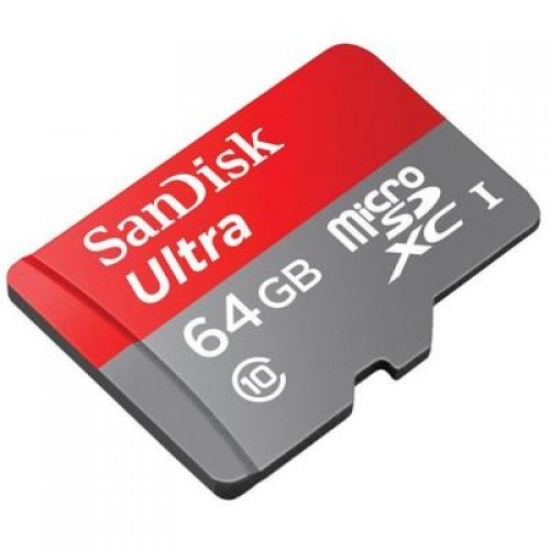 Карта памяти SanDisk 64GB microSD Class 10 UHS-I Ultra (SDSQUNS-064G-GN3MN)