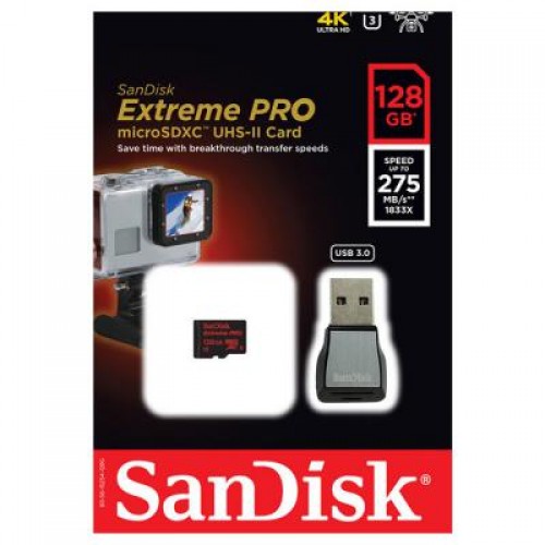 Карта памяти SanDisk 128GB microSD class 10 USH-II U3 (SDSQXPJ-128G-GN6M3)