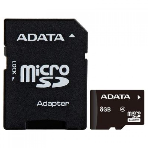 Карта памяти ADATA 8GB microSD class 4 (AUSDH8GCL4-RA1)