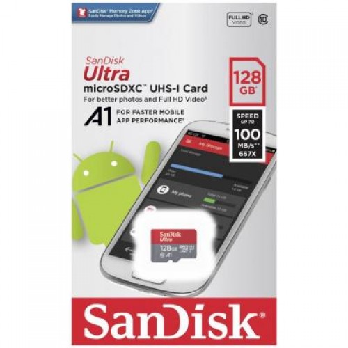 Карта памяти SanDisk 128GB microSDXC class 10 UHS-I (SDSQUAR-128G-GN6MA)