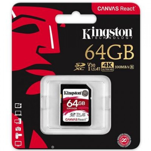 Карта памяти Kingston 64GB SDXC class 10 UHS-1 U3 (SDR/64GB)