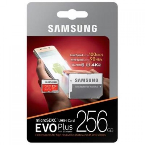 Карта памяти Samsung 256GB microSDXC class 10 UHS-I U3 Evo Plus (MB-MC256GA/RU)