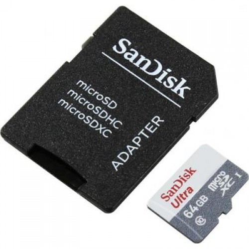 Карта памяти SanDisk 64GB microSD Class 10 UHS-I Ultra (SDSQUNS-064G-GN3MA)