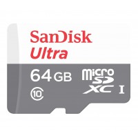 Карта памяти SanDisk 64GB microSD Class 10 UHS-I Ultra (SDSQUNS-064G-GN3MA)