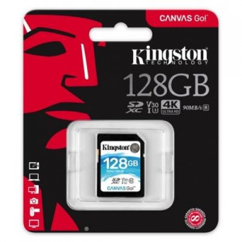 Карта памяти Kingston 128GB SDXC class 10 UHS-I U3 (SDG/128GB)