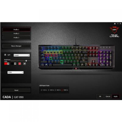 Клавиатура Trust GXT 890 Cada RGB Mechanical UKR (21808)