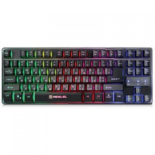 Клавиатура REAL-EL 8710 Gaming TKL Backlit, black