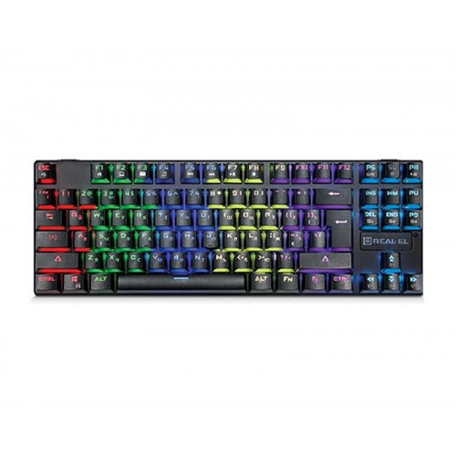 Клавиатура REAL-EL M28 RGB TKL USB черный UAH