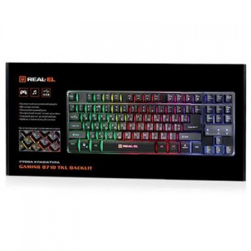 Клавиатура REAL-EL 8710 Gaming TKL Backlit, black