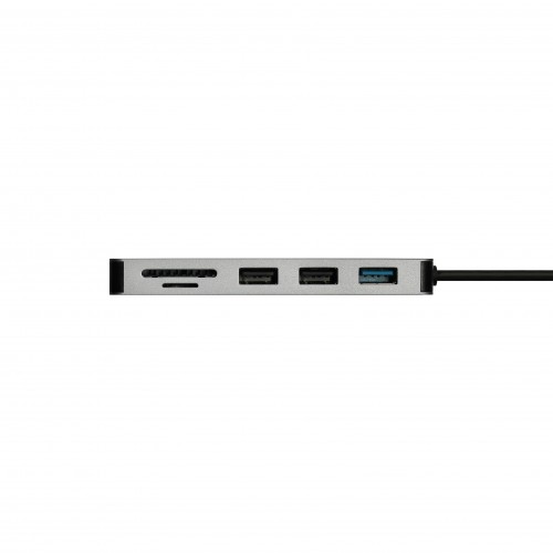 Концентратор Grand-X SG-512 USB TypeC-HDMI/3хUSB/TypeC/CR, Silver